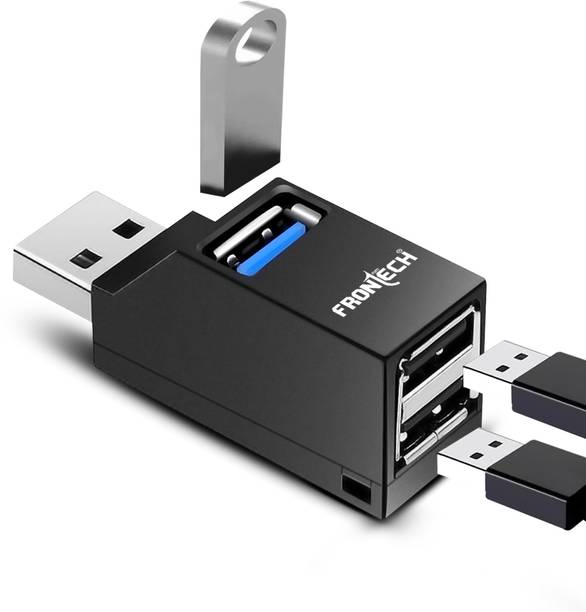 Frontech 3-in-1 USB Hub | USB 3.0 & 2× USB 2.0 Ports, Compact Metal Design, Data Transfer USB Adapter