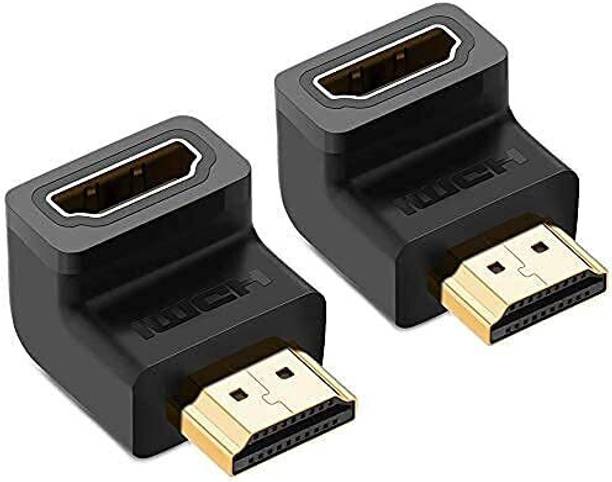 Sancy  TV-out Cable HDMI Adapter 90 Degree – Male to Female L-Shape, Gold-Plated (Pack of 2)