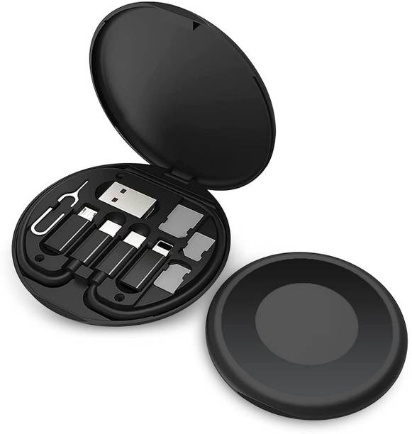 Rhytech Power Sharing Cable 0.3 m Rubber 60W USB Fast Charging Travel Data Cable Set Type C, Lightening and Micro USB