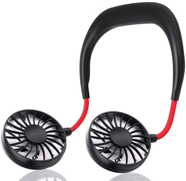Rhobos Neck Hanging Fan Dual Cooling Mini Fan USB Rechargeable Mini Handheld Fan USB Fan