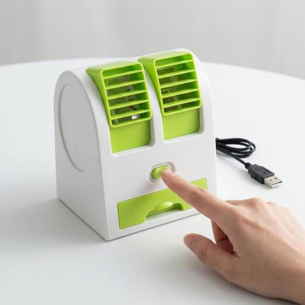 Anuj Trading Portable Mini Air Cooler With USB Power For Home Office Desk Dual Power Mini Air Cooler USB Air Cooler