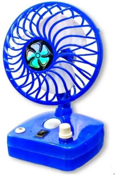 JAIN ELECTRONICS Portable Electric Mini USB Table Fan Air Cooler Turbine Handy Rechargeable LED Fan Indoor Outdoor High Speed Cooler Home Office Car kitchen Desk Travel Lamp USB Fan