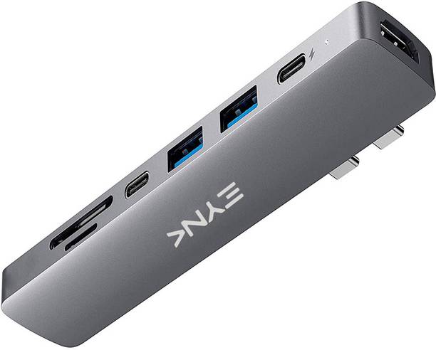 EYNK 7 in 2 USB C Thunderbolt 3.0 Hub for MacBook Pro, MacBook Air, M1 MacBook-Grey Thunderbolt USB C Hub 7 in 2 Aluminium Docking Hub with 4K HDMI USB Hub, HDMI Connector, Card Reader, Laptop Accessory, USB Charger