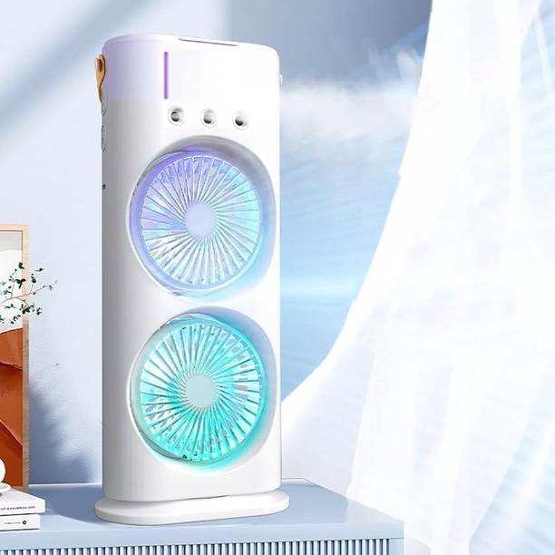 TREATTOES Portable Mini USB Air Cooler Fan, Double Ended Spray Cooling with Mist (TRT31) 3-Speed Rechargeable Mini AC Fan with Remote for Home, 280ml Ice Tank TRT31 USB Air Cooler
