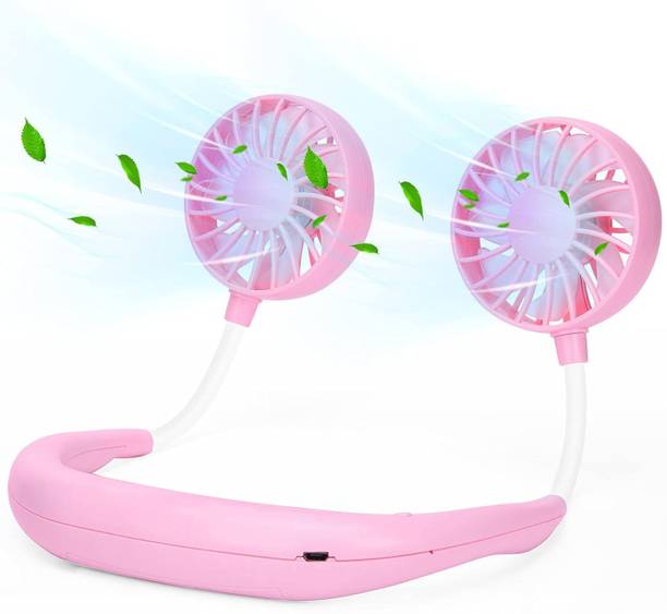Refulgix Hand Free Neck Fan, Rechargeable Mini USB Personal Fan with 360 Rotation, 3 Adjustable Speeds USB फैन