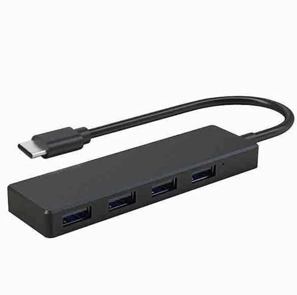 ENTWINO C Type Hub With 4 USB Ports, For MacBook/Phone/Tab/Laptops, 1 Male C-Type, 4 Female USB 2.0 USB Hub
