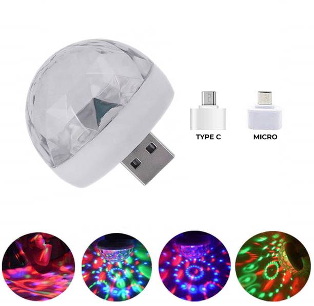 MOOZMOB Voice Activated Auto Color Changing Mini USB Projection Disco Light for Room Home Decor Party Birthday and Car Disco Light Compatible with USB Devices Led Light