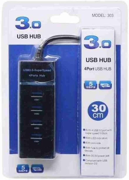 TERABYTE 4 Port USB HUB SuperSpeed 3.0 Portable Mini-Hub For Pendrive, Mouse, Keyboards, Camera, Mobile, Tablet, PC, Laptop, TV Etc ( USB Hub