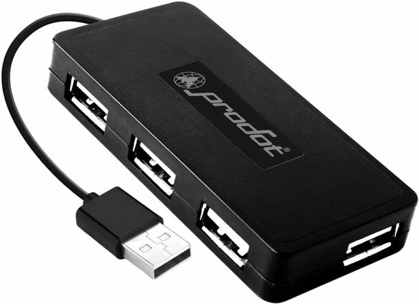 PRODOT 4-in-1 USB Hub With Hi-Speed Data Transfer 480 Mbps Additional DC Jack for Power-Hungry USB Hub