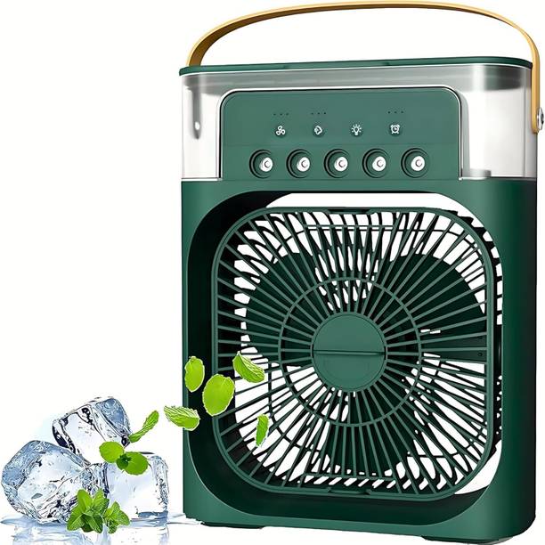 Rhobos Evaporative Cooling for Portable Comfort Mini Cooling Air Conditioner Fan with 5 Sprays, 7 LED Colors USB Fan