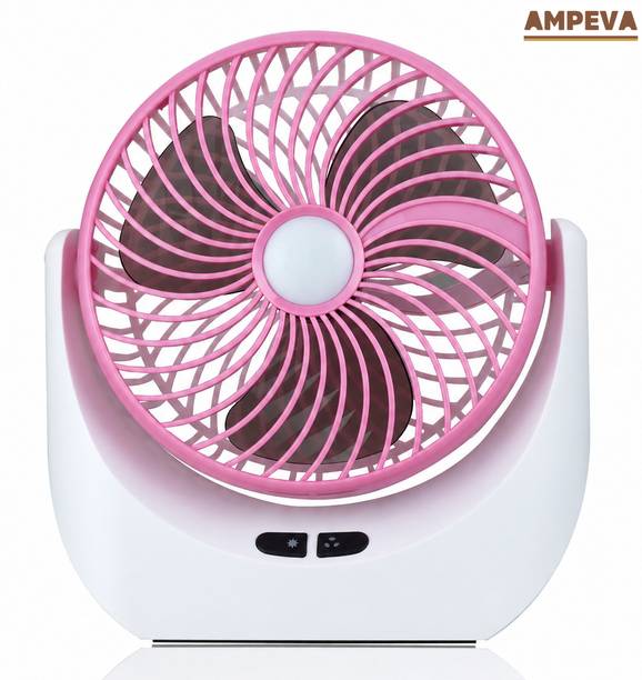 Ampeva ®High-Speed 4000mAh Rechargeable-Table Fan with LED Light, Portable Fan, USB Fan USB Battery Powered Quiet Personal Fan, 3 Speed For Kitchen, Home, Office USB Fan
