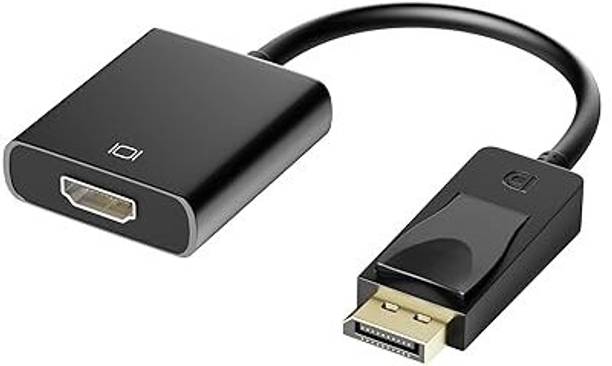 RuhZa Display Port to HDMI Adapter DP to HDMI Cable Male to Female Port Support Video & Audio USB Cable
