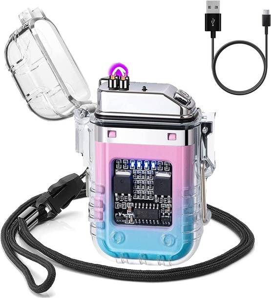 Orisys Multicolor Lighter With Waterproof Electric Outdoor ,Professional Rechargeable Lighter Dual Lighter Kits Camping Hiking Cigarette Lighter