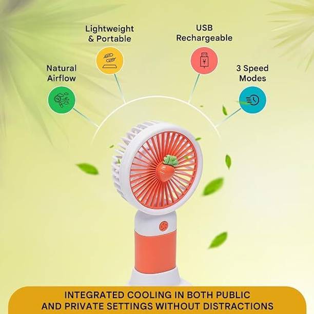 Uniquegadgetes Portable Rechargeable Mini Fan for Kids & Adults Battery Operated for Office, Home, Travel Mini Fan USB Fan