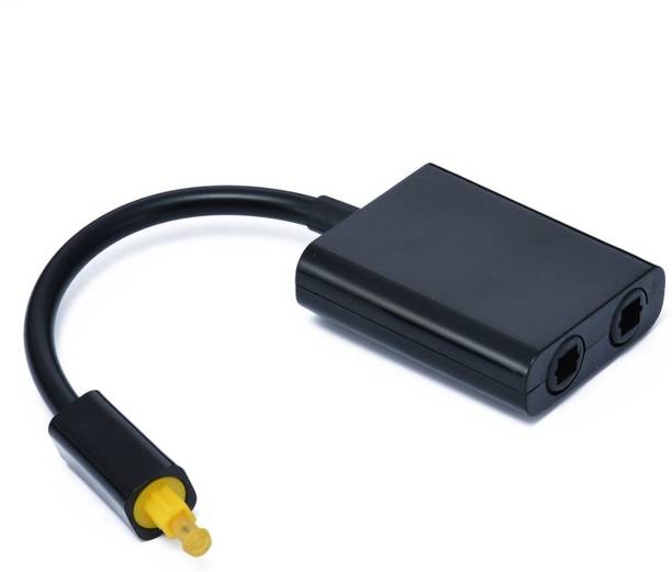 RuhZa 1 to 2 Audio Adapter Digital Optical Cable Splitter Optical Fiber Audio Adapter Fiber Optic Distributor Adapter Laptop Accessory