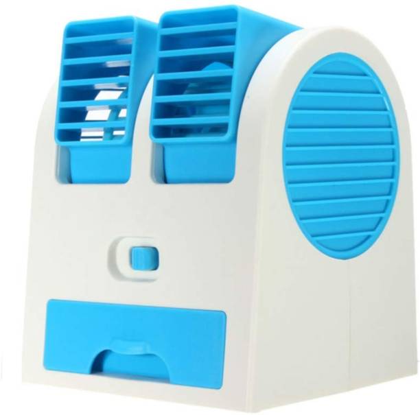 gvv Portable Mini Dual Bladeless Air Cooler Fan for Car Home Office Use Portable Mini Dual Bladeless Air Cooler Fan USB Air Cooler, Rechargeable Fan, USB Cable, USB Air Purifier, USB Fan