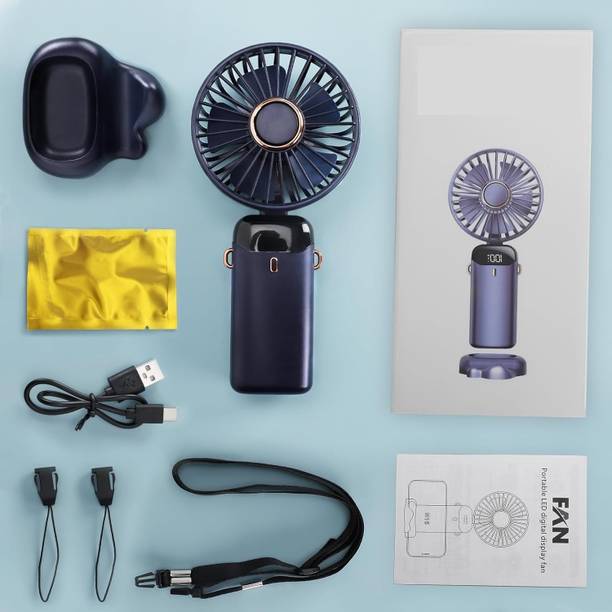 NKL Display Fan Hand 5 Speed with Foldable 90° & Easy Portability Rechargeable_VR323 Portable Display Fan Hand 5 Speeds_VR301 USB Fan