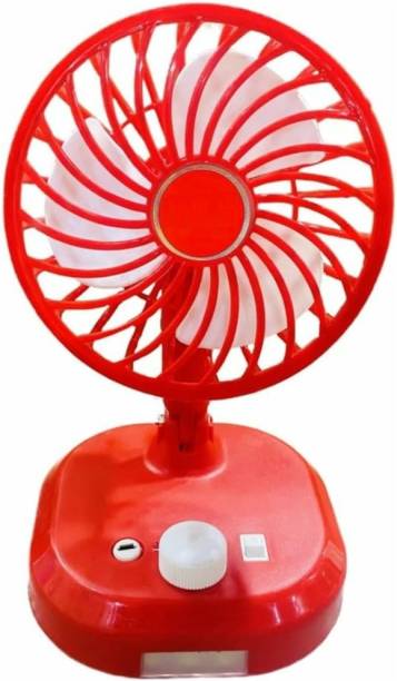 JAIN ELECTRONICS USB Electric Mini Portable Table Fan Air Cooler LED Lamp Handy Chargeable Wind Speed Indoor Outdoor Fan High Cooler Home Car kitchen Desk Travel Rechargeable USB Fan