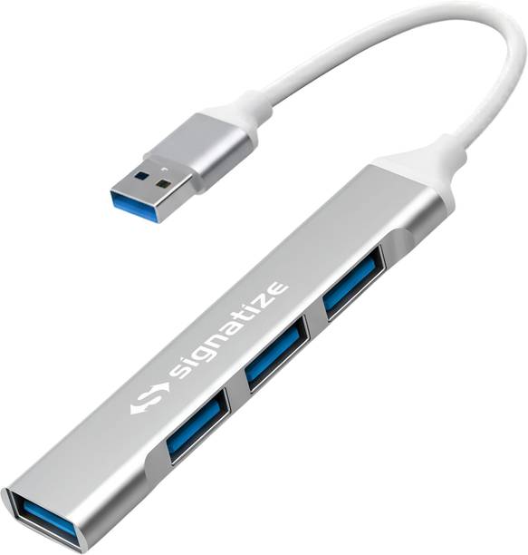 SIGNATIZE 4-in-1 Multi-Port USB Hub, High-Speed Data Transfer, 1 USB 3.0 & 3 USB 2.0 Ports, Multiport Adapter, Sleek Design, Plug and Play Usage USB Hub