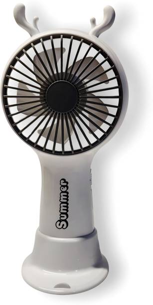 Dyzo Portable Hand Fan with LED Lights & Long Battery | USB Rechargeable Powerful Brushless Motor Small Fan, 3-Speeds USB Fan