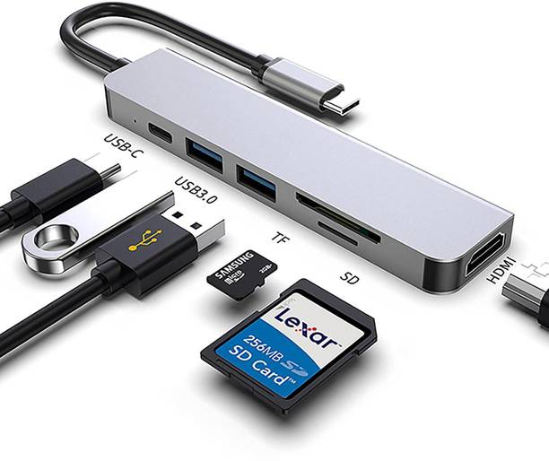 Artek 104 6 in 1 Type-C to USB 2.0,3.0 Ports, 4K HDMI , PD 3.0 Charging Port, SD/TF Reader USB Hub