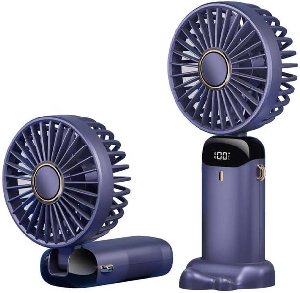 HRK GADGETS Display Fan Hand 5 Speed with Foldable 90° & Easy Portability Rechargeable D37 Portable Display Fan Hand 5 Speeds_HS37 USB Fan