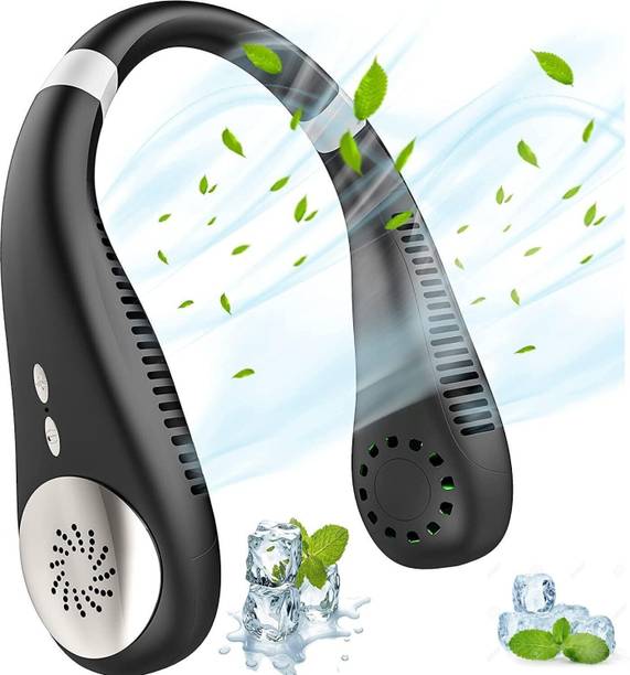 VHN Neck Fan, Portable Bladeless Neck Fan Rechargeable, Neck Fan Combo Pack 4000 mAH Battery USB 360° Quiet 3 Speeds Neck Fan, 1 Jerry Keychain Free USB Hub