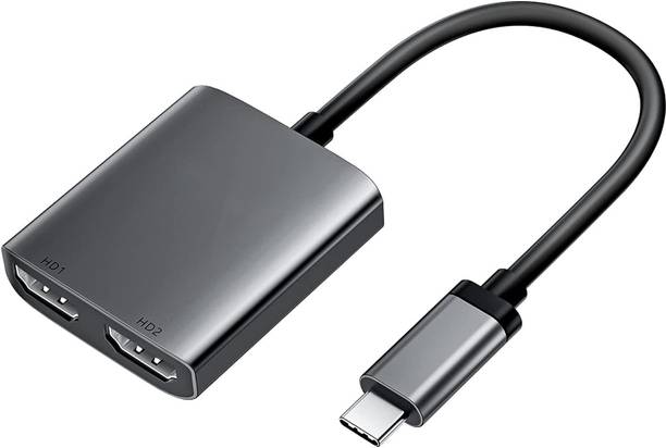 microware USB C to Dual HDMI Adapter 4K 30Hz,Dual Compatible with MacBook Pro Air 2020/2019/2018, Yoga 920, Chromebook Pixel, XPS 13/15, etc Laptop Accessory