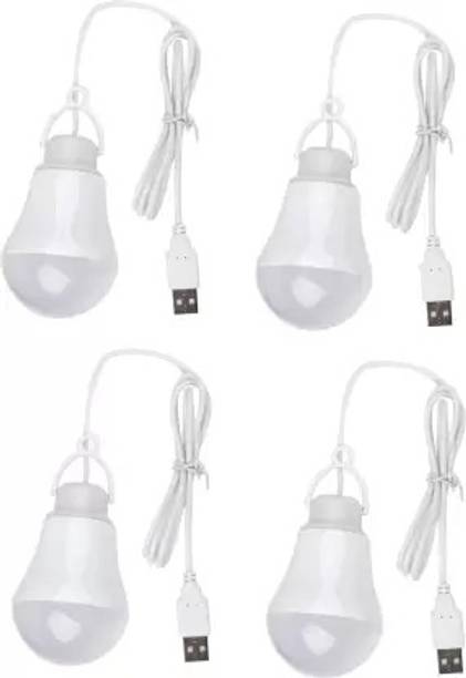 icall BBD 4 USB LED Bulb 5 Watt 6 Volts Bright Light Reading Lamp for Outdoor Camping Used with Any Laptop, PC, Power Bank & Smart Phone Led Light