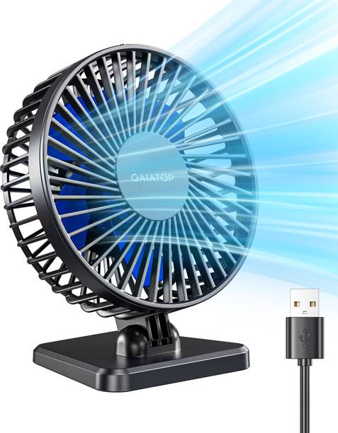 Gaiatop Desk Fan,Portable 3 Speeds Wind Desktop Table Cooling Fan in Single Button, Adjustment Mini Personal Fan for Home Desktop Office Car Outdoor USB Fan