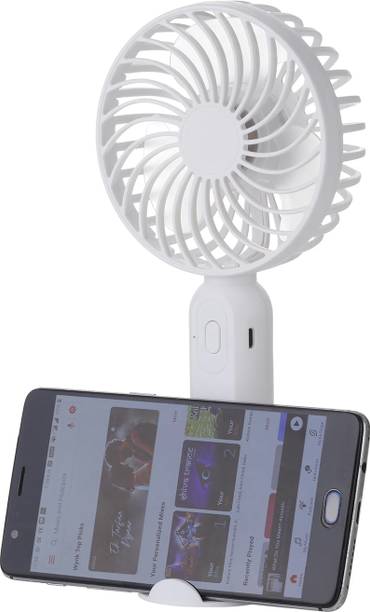 Sidra S9 (PORTABLE RECHARGEABLE USB FAN) 3 Speed Mode High Speed with 1200mAh Battery S9 Mobile Stand USB Fan