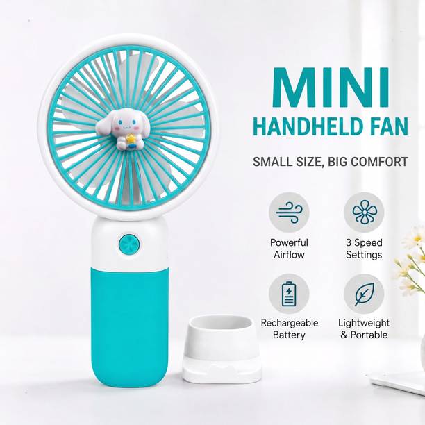 Smarthome Mini FAN-USB Mini Handheld Portable Fan, Type-C USB Rechargeable, 3 Speed Cooling Desk Fan USB Fan