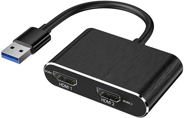 VOOCME Video Cable 5 m USB 3.0 to Dual HDMI Adapter - 4K@30Hz and 1080P@60Hz