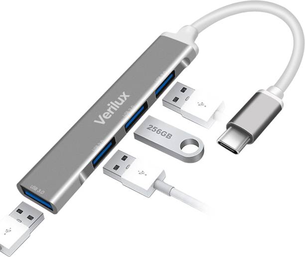 HASTHIP USB Hub with 4 USB Ports (1 USB 3.0 & 3 USB 2.0 ) High Speed Aluminum Type C Hub USB Adapter