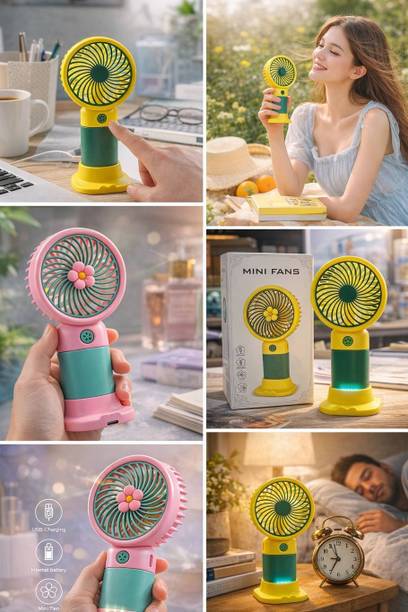 Uniquegadgetes Portable Rechargeable Mini Fan for Kids & Adults Cooling Fan, Handheld Small Desk Fan USB Fan