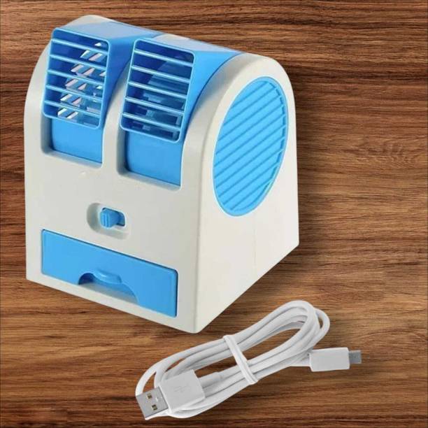 KRITAM Mini Cooler Desktop Table Small Water Air Conditioner Powered by USB Air Small Portable Personal Air Cooler Mini Desktop Cooling Fan USB Air Cooler