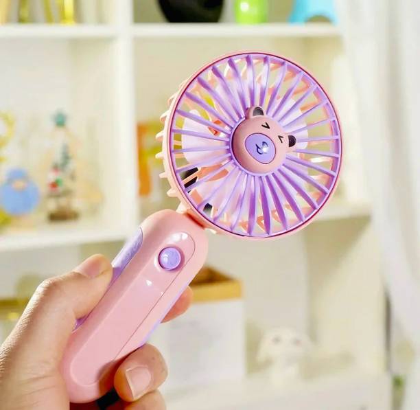 SAHAJAN TRADERS Cute Bear Mini Fan – Portable, Ultra-Quiet & Rechargeable Cooling Companion NH-3A50 USB Fan