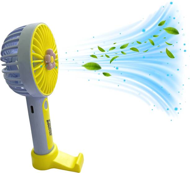 Hanumano Rechargeable Mini Portable Hand Fan,Fan for Office,Desk,Home|Battery Fan portable mini hand fan with stand for women,men,travelling,stadium Rechargeable Fan