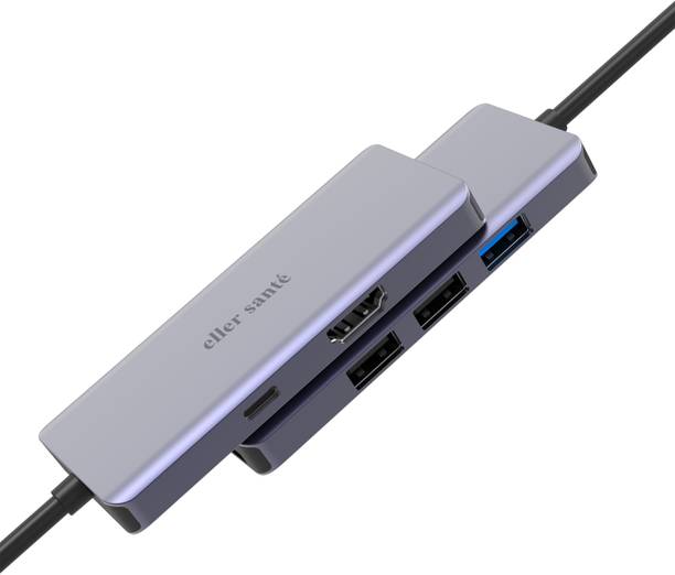 eller santé USB Hub Type C multiport USB 3.0 High-Speed Adapter connector (5GBPS) transfer, 4K HDMI, SD/TF Card Reader for Macbook, iPad, Laptop, and Other Type C Devices USB Hub