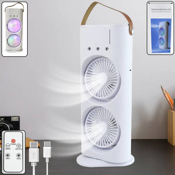 Fyxen USB Rechargable fan desktop double-head powerful air USB cooler Rechargeable Fan, USB Air Cooler, USB Air Freshener
