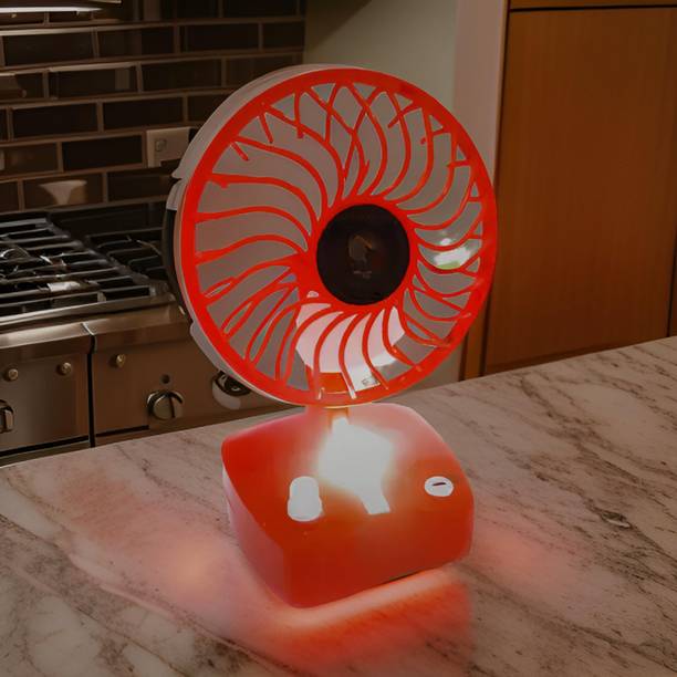 Clairbell Mini Ac Cooler Rechargeable Cool Fan Portable (USB Fan) With LED Light_DYU207 Trendy Rechargeable Fan Light Weight Mini Fan_DC207 USB Fan