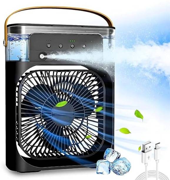 Dhanya Mart Portable 3-in-1 Air Cooler – Mist Fan with Humidifier, LED Light 10280_BLACK USB Air Cooler