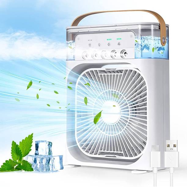 Lipzie SP5.White.48AID2.Spray.Fan Portable Mini Air Conditioner Cooler Fan, Cooling Fan and Humidifier USB Fan