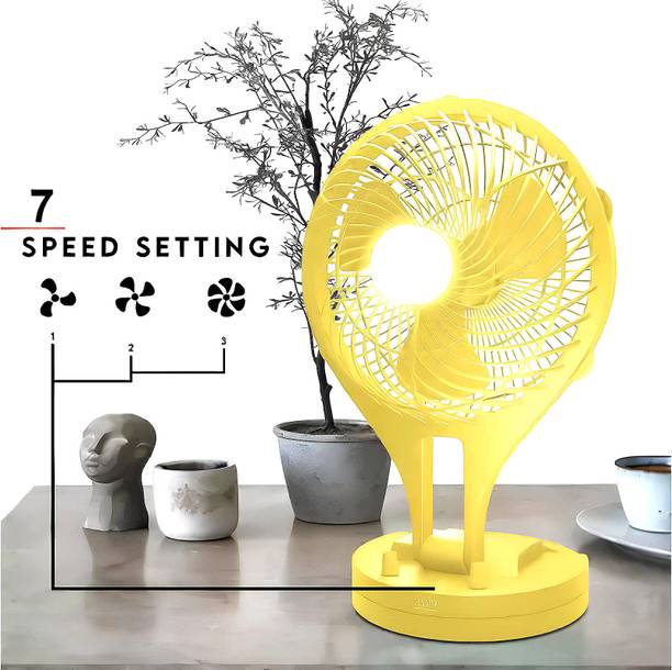 FRONY Mini Ac Cooler Rechargeable Wave Fan Portable (USB Fan) With LED Light_YWV394 Trendy Rechargeable Fan Light Weight Mini Fan_DB394 USB Fan