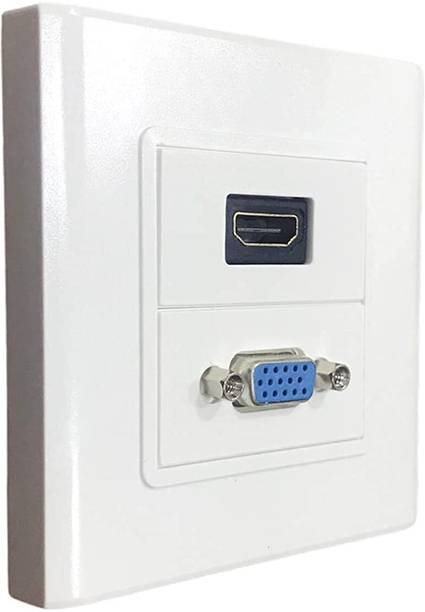 RyzCare HDMI/VGA Multimedia Modular Wall Socket Face Plate Socket Plug Jack Cable Gaming Adapter