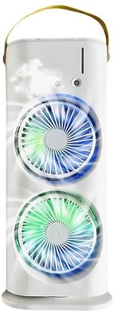 spray_fan_56 4000mAh Double-Ended Spray Fan – USB Rechargeable Personal Air Cooler 3 Speeds 3 Mist Modes, 7-Color LED, 280ml Tank, Touch & Remote Control for Home USB Fan