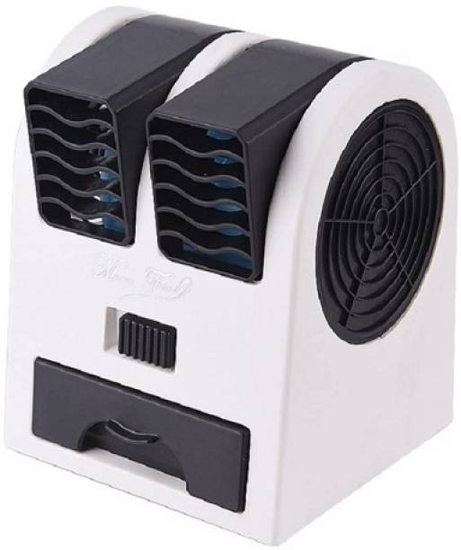 KGDA Portable Dual Bladeless Mini Cooler Desktop Table Fan Small 3s6z USB Air Cooler