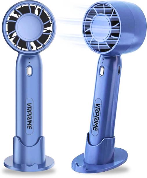 VRPRIME Rechargeable Portable Hand Fan with Phone Holder | 3 Speed | 2000mAh Battery Cooling Solution Portable USB Fan