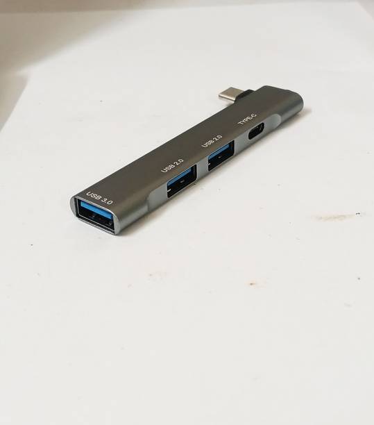 DSNS USB hub with Hi-Speed Data Transfer, PlugPlay Usage 3 Ports USB 1 Port & Type-C, Aluminium Body and Sleek Design USB Hub