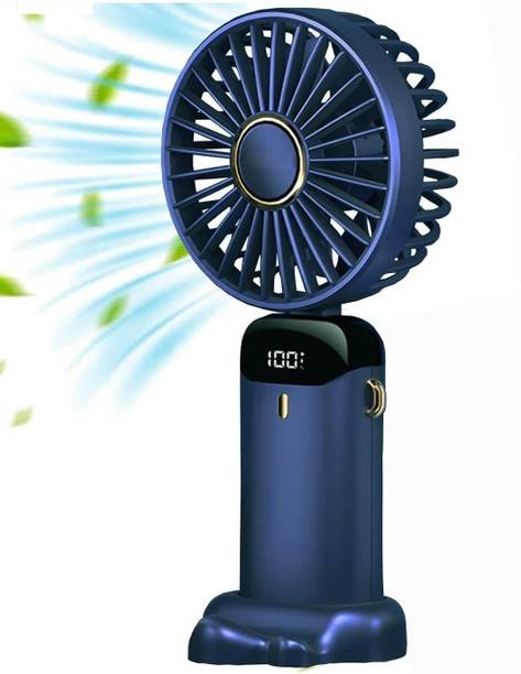 HRK collections Display Fan Hand 5 Speed with Foldable 90° & Easy Portability Rechargeable D64 Portable Display Fan Hand 5 Speeds_HS64 USB Fan